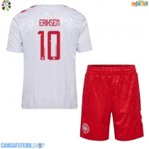 Camisa de time de futebol Dinamarca Christian Eriksen #10 Replicas 2º Equipamento Infantil Europeu 2024 Manga Curta (+ Calças curtas)